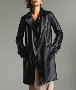 Arrow S08 Dinah Drake Trench Coat -Leather Jacket Store Arrow Season 08 Juliana Harkavy Double Breasted Coat