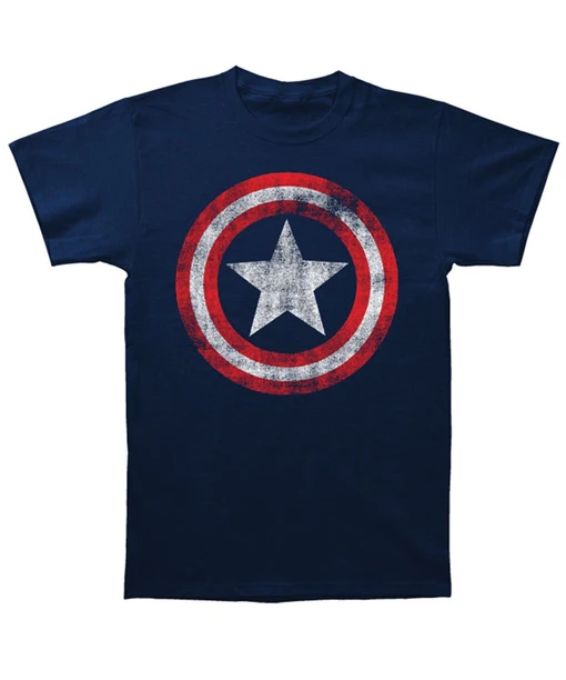 Captain America Shield Logo Blue T-Shirt 1 Captain America Shield Logo Blue T-Shirt