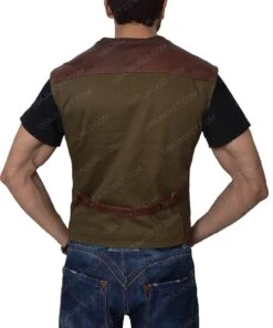 Jurassic World Fallen Kingdom Owen Grady Vest -Leather Jacket Store Chris Pratt Jurassic World Owen Grady Brown Leather Vest