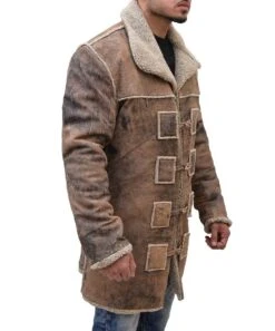 Cullen Bohannon Hell On Wheels Distress Coat -Leather Jacket Store Cullen Bohannon Shearling Detailed Distress Coat