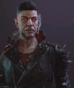 Cyberpunk 2077 Dracula Leather Jacket -Leather Jacket Store Cyberpunk 2077 Dracula Black Leather Jacket With Studs