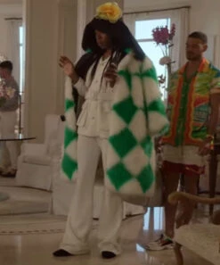 Emily In Paris Season 2 Jeremy O.harris Print Fur Coat