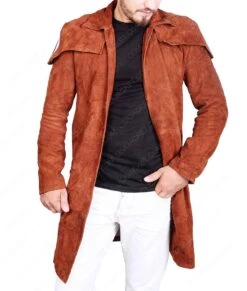 Destructive A7 Mens Brown Suede Duster Coat