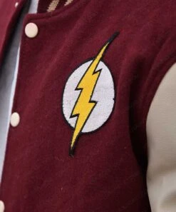 Flash Letterman Jacket -Leather Jacket Store Flash Red Logo Varsity Jacket