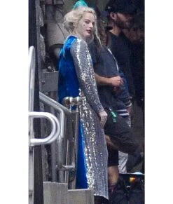 Birds Of Prey Harley Quinn Coat -Leather Jacket Store Harley Quinn Long Duster Sequin Coat