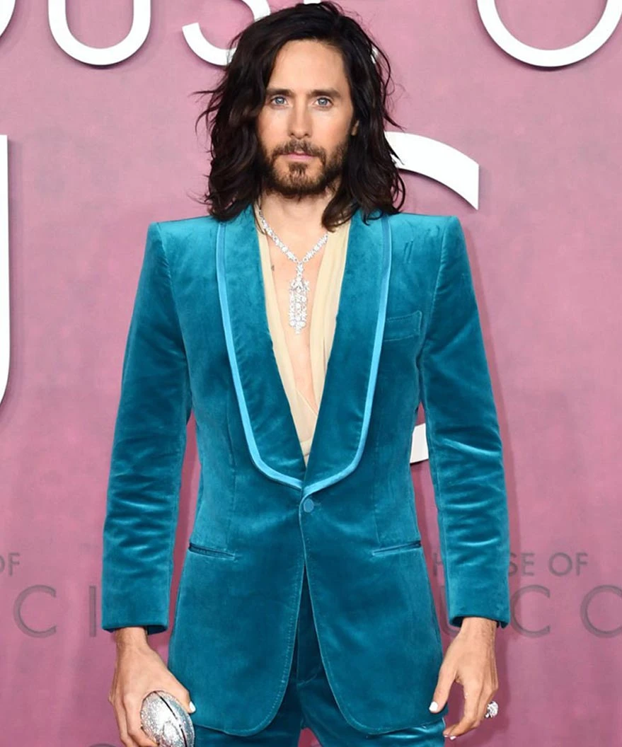 House Of Gucci Jared Leto Blue Blazer 1 House Of Gucci Jared Leto Blue Blazer