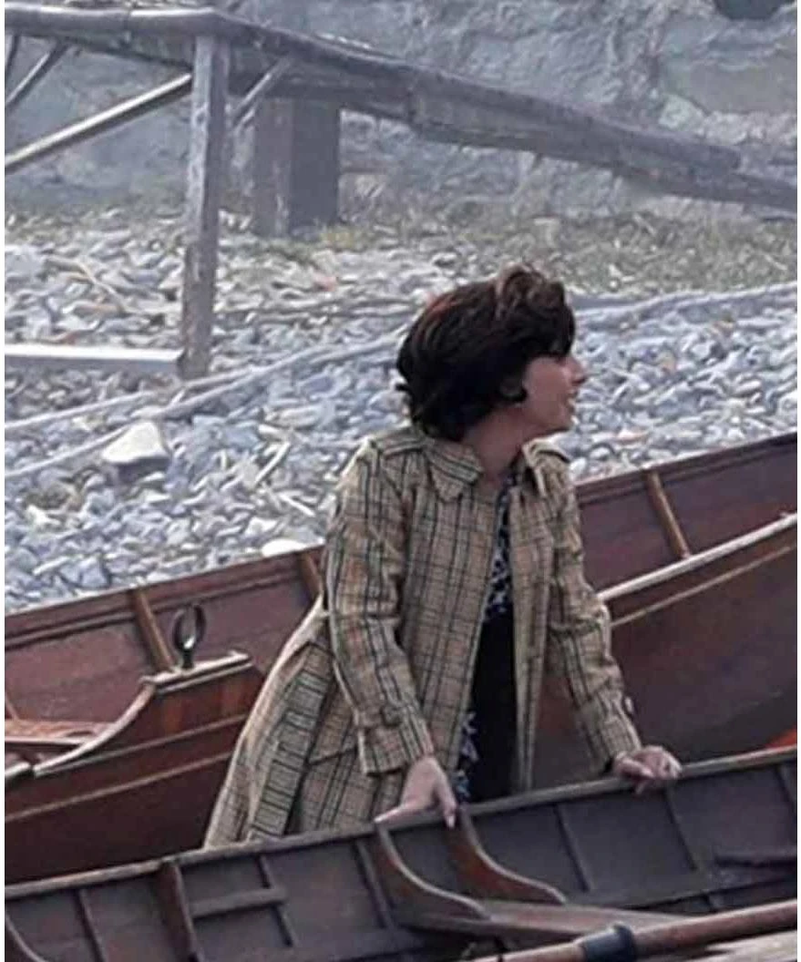 House Of Gucci Lady Gaga Checkered Coat 3 House Of Gucci Lady Gaga Checkered Coat - Image 3