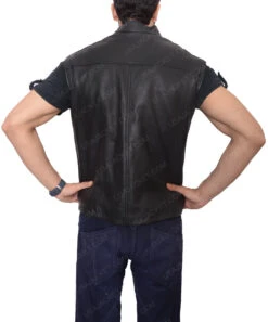 X Men Origins Wolverine Leather Vest 7 X Men Origins Wolverine Leather Vest -Leather Jacket Store Hugh Jackman X Men Black Vest