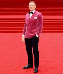 Daniel Craig Pink Tuxedo -Leather Jacket Store James Bond Premier Daniel Craig Pink Tuxedo