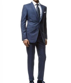 James Bond Spectre Windowpane Suit -Leather Jacket Store James Bond Spectre Daniel Craig Windowpane Blue Suit