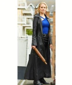 Cara Theobold Zomboat Leather Coat
