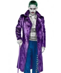 Jared Leto Joker Suicide Squad Coat -Leather Jacket Store Joker Coat Suicide Squad