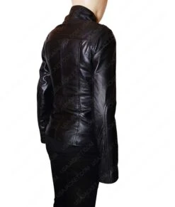 Womens Black Mandarin Collar Jacket -Leather Jacket Store Mandarin Collar Women Black Leather Jacket