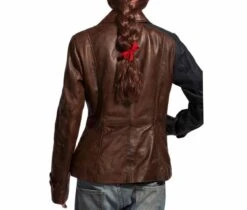 Julie Benz Defiance Blue Sleeves Jacket -Leather Jacket Store Mayor Amanda Rosewater Julie Benz Defiance Leather Jacket