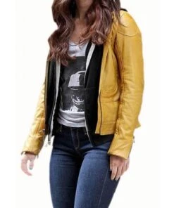 Megan Fox TMNT Jacket -Leather Jacket Store Megan Fox TMNT Yellow Jacket