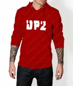 DP2 Logo Hoodie -Leather Jacket Store Mens DP2 Logo Red Hoodie