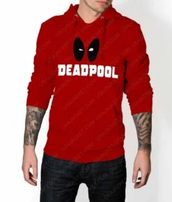 Deadpool Eye Logo Red Hoodie