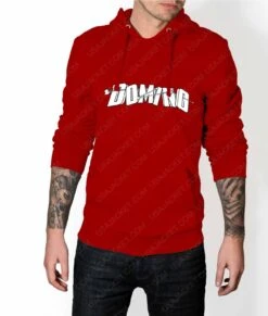 Domino DP2 Hoodie -Leather Jacket Store Mens Domino DP2 Red Hoodie
