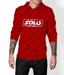 Solo A Star Wars Story Logo Hoodie -Leather Jacket Store Mens Solo A Star Wars Story Logo Red Hoodie