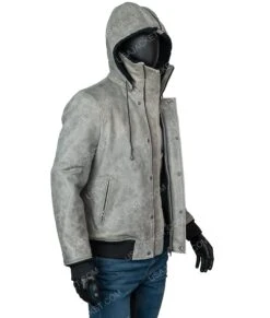 Power Book II Ghost Michael Rainey Jr. Hooded Jacket -Leather Jacket Store Michael Rainey Jr.Power Book II Ghost Grey Hooded Jacket