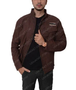 Star Wars Rogue One Captain Cassian Andor Jacket -Leather Jacket Store Rogue One A Star Wars Story Diego Luna Captain Cassian Andor Brown Jacket