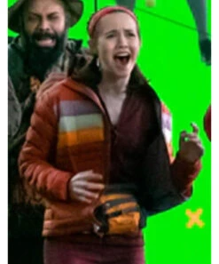 The Bubble 2022 Iris Apatow Jacket -Leather Jacket Store The Bubble 2022 Iris Apatow Multicolor Puffer Jacket