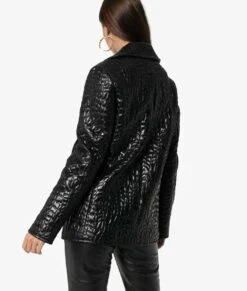 The Flight Attendant Cassie Bowden Peacoat -Leather Jacket Store The Flight Attendant Cassie Bowden Black Leather peacoat