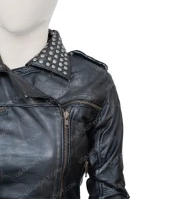 Vis A Vis El Oasis Macarena Ferreiro Leather Jacket -Leather Jacket Store Vis a Vis El Oasis Biker Leather Jacket
