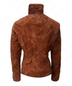 Womens Western Suede Biker Leather Jacket -Leather Jacket Store Western Brown Suede Biker Leather Jacket For Womens