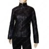 Womens Black Mandarin Collar Jacket