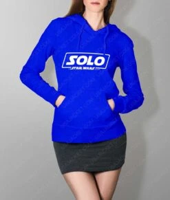 Solo A Star Wars Story Logo Hoodie -Leather Jacket Store Women Solo A Star Wars Story Logo Blue Hoodie