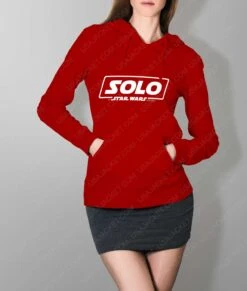 Solo A Star Wars Story Logo Hoodie -Leather Jacket Store Women Solo A Star Wars Story Logo Red Hoodie