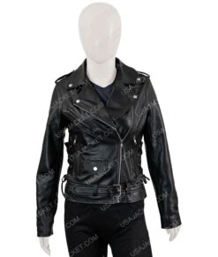 Womens Asymmetrical Black Motorcycle Jacket