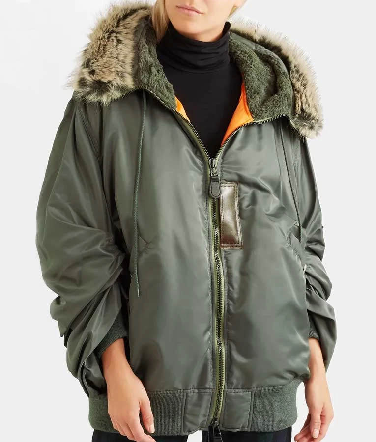 Leather Jacket Store -Leather Jacket Store Love Life Sara Yang Parka Jacket With Faux Fur Hood